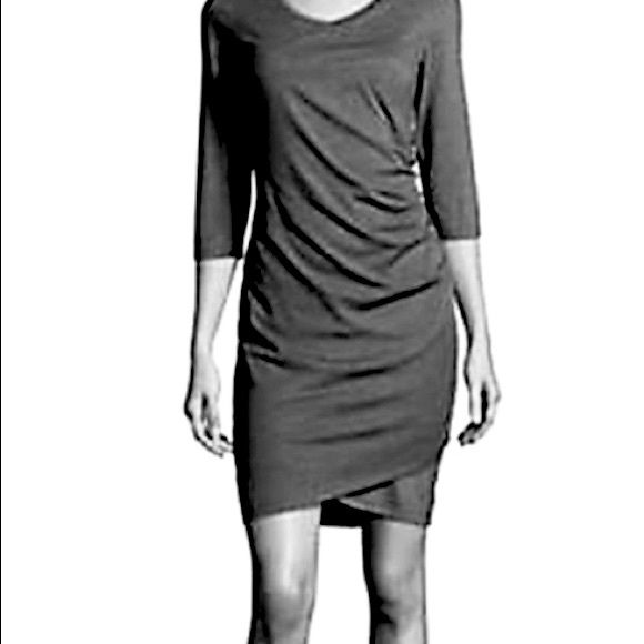 Scarlett Brand Dark Gray V-Neck Midi Dress Size Large - Picture 9 of 9